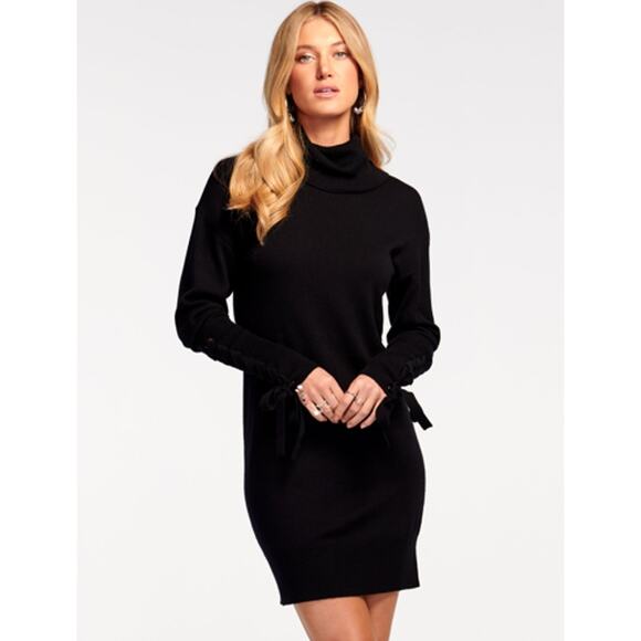 Ramy Brook Walt Turtleneck Sweater Dress Wool Cashmere Blend Lace-Up Sleeve Mini - Picture 13 of 13